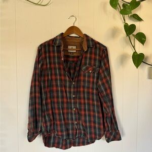 Legendary Whitetails Red and Black Plaid Casual Button Down Shirt
